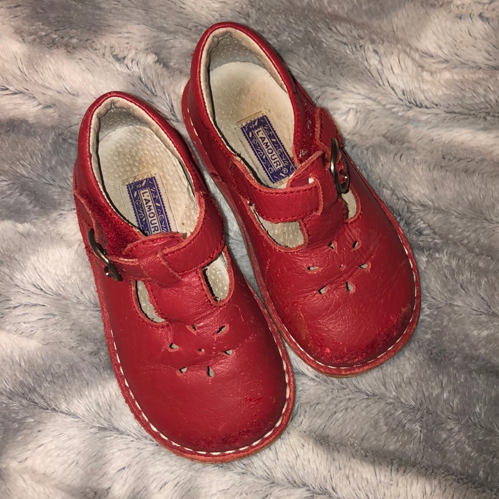 L’Amour red Mary Jane shoes